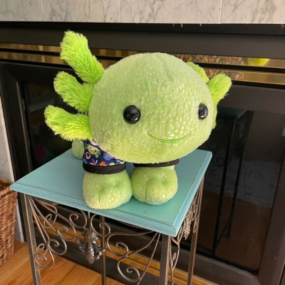 Build a Bear Lime Green Glow in The Dark AXOLOTL 19 inch Plush with Outfit! - Picture 2 of 16
